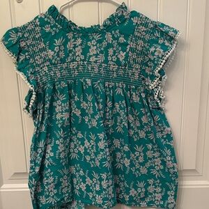 THML Teal Floral Kids Blouse